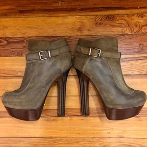 Fendi Brown High Heel Platform Bootie Sz 38